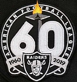 Oakland Raiders 1960-2019 60th Anniversary NFL Football Jersey Patch,baseball caps,new era cap wholesale,wholesale hats
